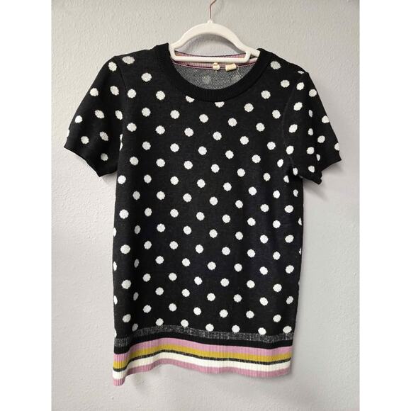 Moth (Anthropologie Brand) Polka Dot Short Sleeve Sweater Top xs - Picture 1 of 6